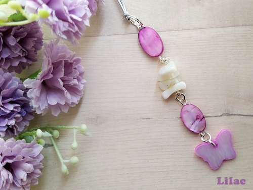 Butterfly Shell Lilac Car Charm