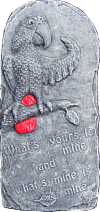 African Grey Parrot What's Mine Plaque