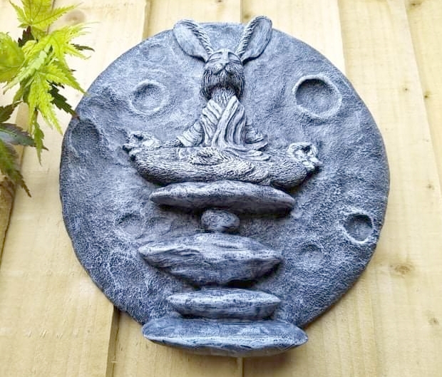 Medtating Hare Garden Wall Plaque Ornament